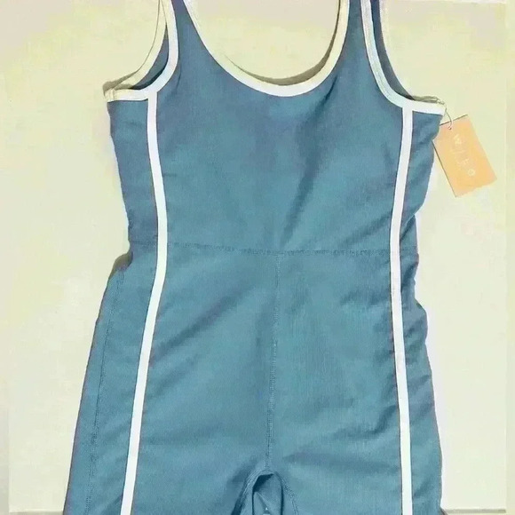 Wilo The Label, Short Rib Romper, Women’s Size Small, Blue, NWT - Picture 3 of 9